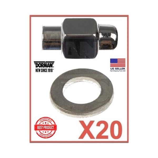 Dorman/AutoGrade 20 Wheel Lug Nuts Mag Chrome with Washer