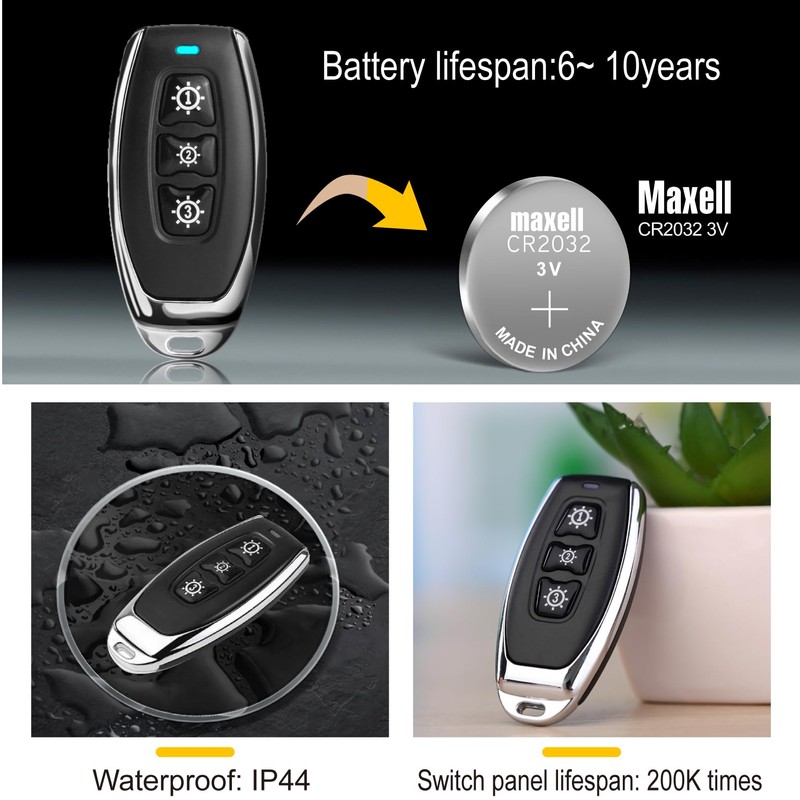 Thinkbee Wireless Light Switch, Additional Remote Control for RF Cordless