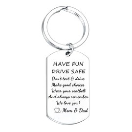 Drive Safe Keychain New Driver Gift to Daughter Son from Mom Dad 16 Years Old Keychain Gifts for Daughter Son