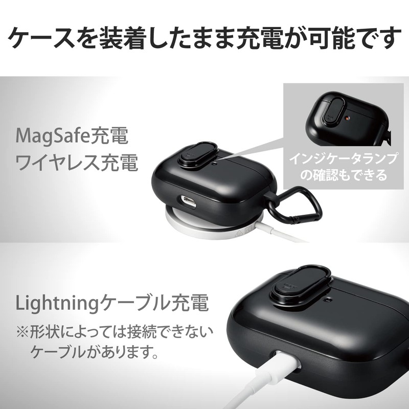 Elecom AVA-AP2TSLBK AirPods Pro (2019) Compatible Case, Cover, Hybrid TOUGH
