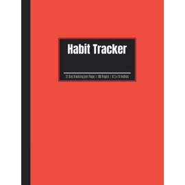 Habit Tracker: Daily Habit Tracker Planner Journal Notebook | Track Habits, Goals, Progress | Red
