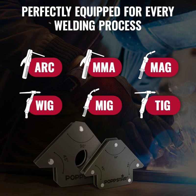 Poppstar Welding Magnets Small (Set of 2 Pcs) with 11.3
