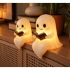 Ghost Reading Night Light for Halloween Decor – Cute Resin