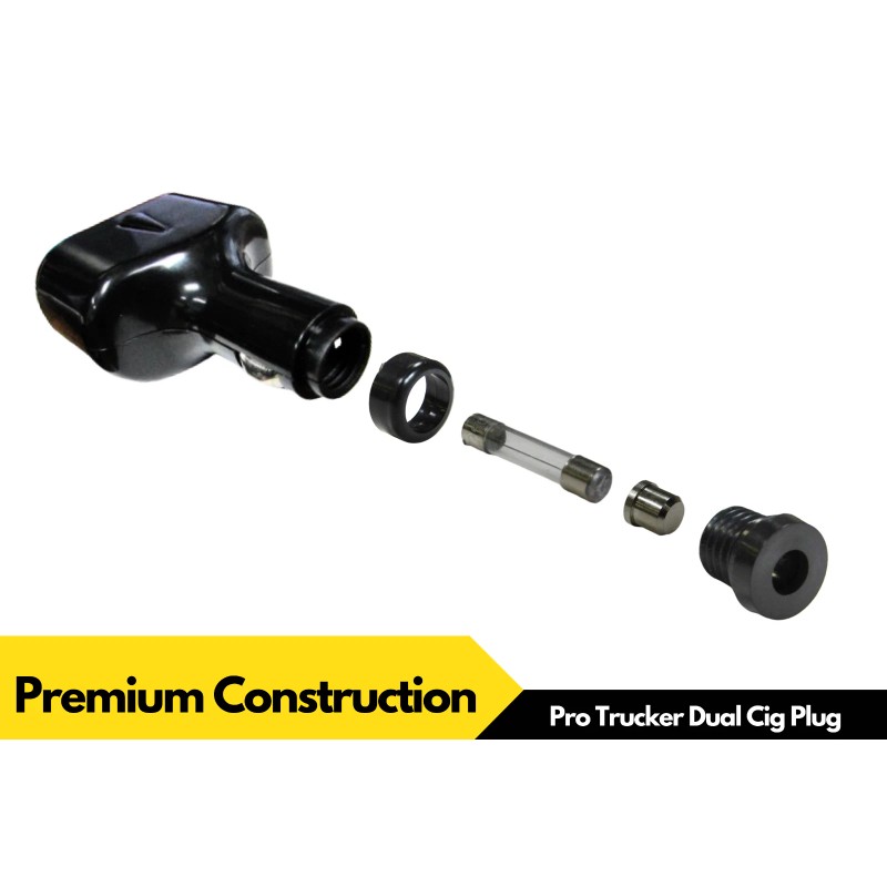 Pro Trucker Dual 12 Volt Car Lighter Plug Adapter w/