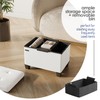 STORAGEBUD Storage Ottoman Cube with Small Bin, 16-in Square Ottoman