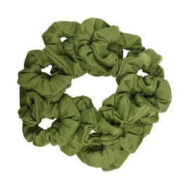 12 Pack Solid Hair Ties Scrunchies - Olive