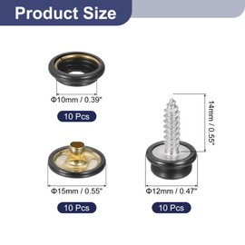 QUARKZMAN Pack of 10 Canvas Snap Kit, Fixing Tool, Marine Grade Boat Canvas Snaps, Heavy Duty Snap for Furniture, Canvas, Tent Boats, Dark Bronze