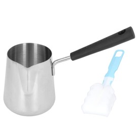 350 ml Turkish Coffee Pot with Handle and Spout, Stainless Steel Turkish Coffee Pot for Stoving Butter and Milk, Melting Pot, Stainless Steel Milk Jug with Long Handle