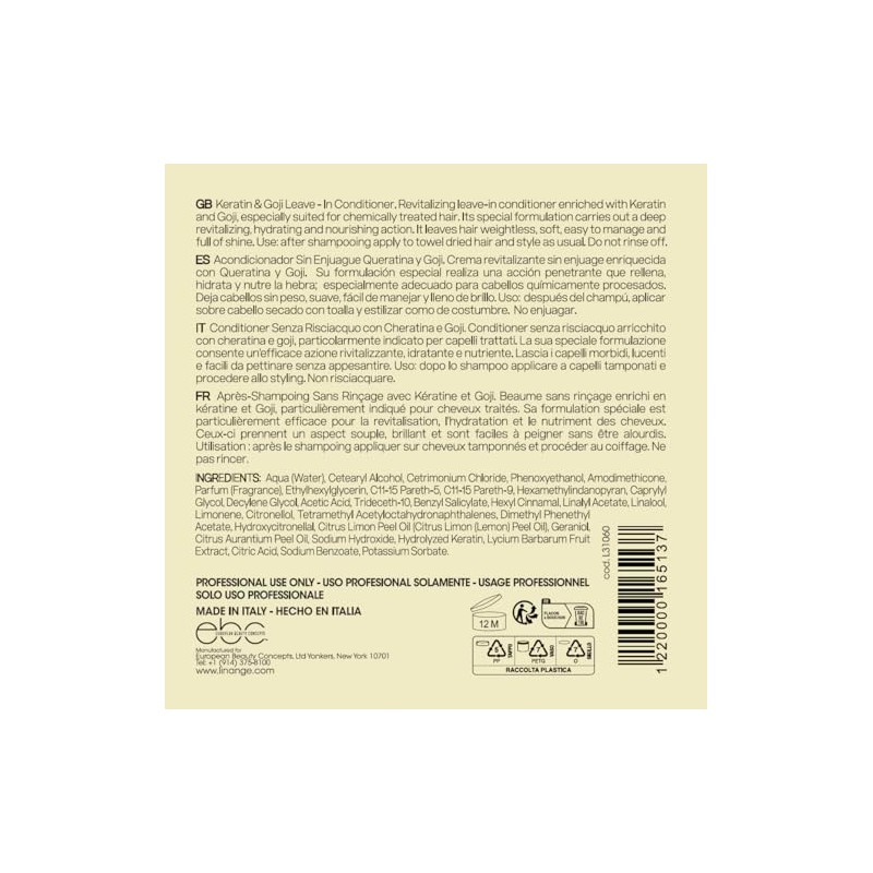 LINANGE Italy - Leave-in Conditioner - Sublimation with Keratin &