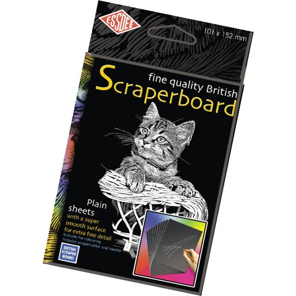 Essdee British Scraperboard, Card, Black, 152 x 101
