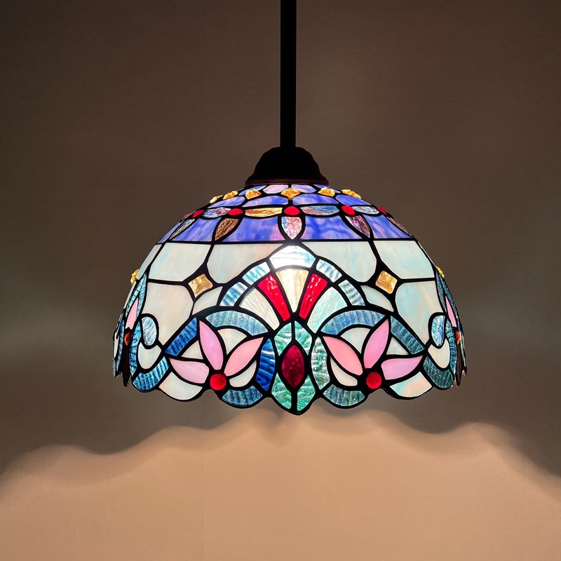 Capulina Tiffany Lamp Stained Glass Pendant Lights 12 Inches Wide
