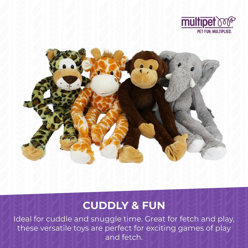 Multipet Swingin Safari Giraffe Dog Plush Toy - Squeaky Toys