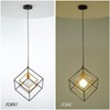 SHANSRUI Modern Geometric Chandelier, 1-Light Metal Pendant Light Fixture Black