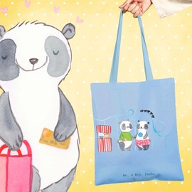 Mr. & Mrs. Panda Pandas Amusement Park Travel Tote Bag, Gift, Roller Coaster Driving, Laptop Bag, Shopping Bag, Sports, Sport, Jute Bag, Shoulder Bag, Award, Win, blue