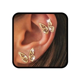 Fashband Butterfly Earrings Set Gold Rhinestone Stud Earring Fashion Earrings Jewelry for Women and Lady
