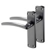 Access Hardware Black Door Handles with Black Levers on Backplate