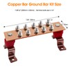 Copper Grounding Bar Kit - 7.8" Copper Bus Bar with