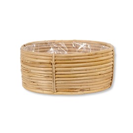 DARO DEKO Rattan Basket Bowl Diameter 25 x 11 cm Round with Insert Flower Pot Braided Storage Basket Planter Flower Basket