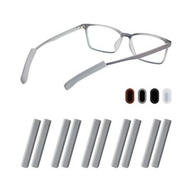 Glasses Ear Cushion, Non Slip Soft Silicone Eyeglass Ear Cushions, Anti-Slip Comfort Eyeglasses Temple Tips Sleeve Retainer, Comfort Eye Glass Ear Grips, Glasses Accessories (5 Grey Pairs)