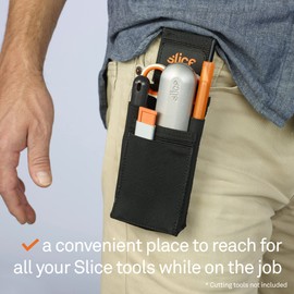 Slice 10516 Tool Holster, Holds Various Tools, Removable Belt Clib, Sturdy and Flexible Pockets, 5 Pockets, Various Sizes, Heavy Duty Industrial Use