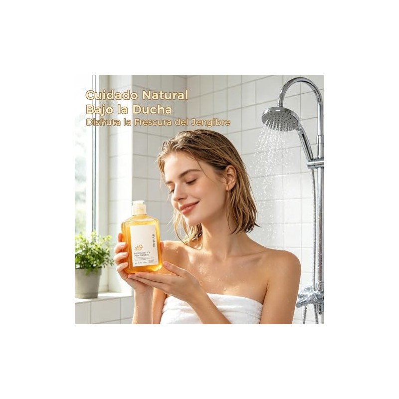 Shampoo Jengibre para Cabello Graso - Cuero Cabelludo Fresco, Control
