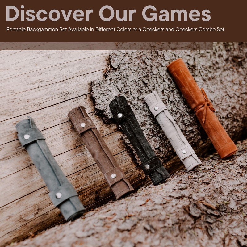 Sondergut Roll-up Portable Suede Backgammon Game Set - for Adults