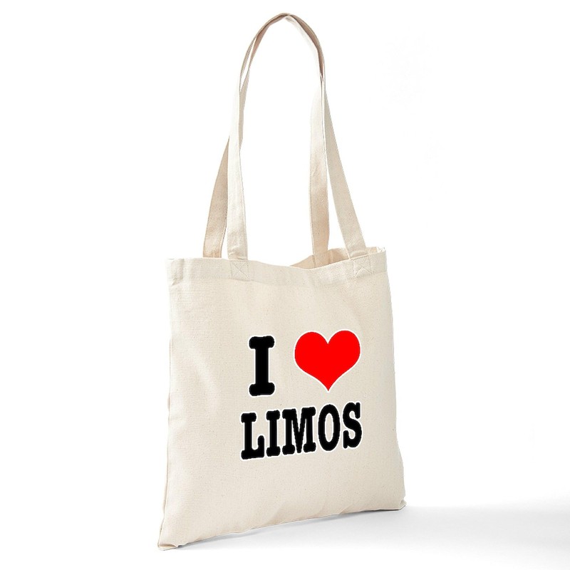 CafePress I Heart (Love) Limos Tote Bag Reusable Natural Beige
