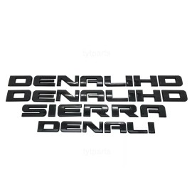 GM 4PCS NEW 11-19 Matte Black GMC Sierra Denali Duramax 2500HD 3500HD Badges Emblem