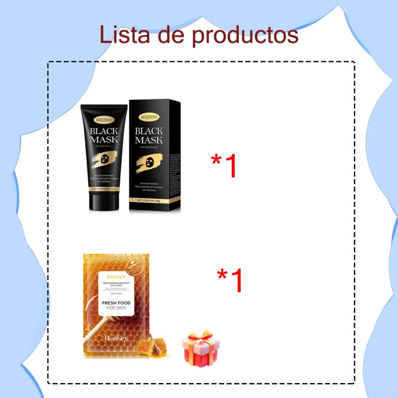 🔥 Mascarilla negra poros puntos negros acné todo tipo de