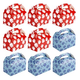18pcs Party Favor Boxes, Floral & Leaf Print Candy Snack Gift Packaging Boxes Summer Hibiscus Hawaii Party Cartoon Themed Birthday Baby Shower Decorations Supplies