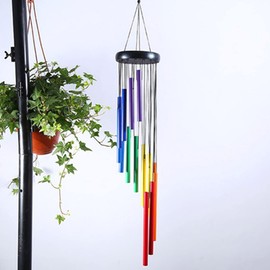 Koonafy Rainbow Wind Chime, 2 Types, 14 Tubes, 6 Tubes, Japanese Style, Shop Decoration, Gift Chime, Door Chime, Outdoor, Indoor, Interior, Aluminum, Windbell, Beautiful Time, Atmosphere, Bedroom,