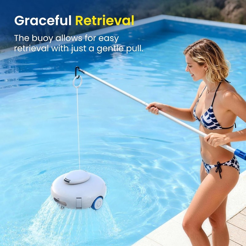(2026 NEW) AQUVII Cordless Robotic Pool Vacuum, Dual-Layer Filtration