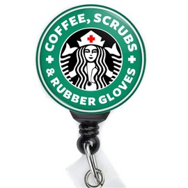 Limeloot Nurse Coffee Retractable Nurse Badge Reel - Nursing Badge Reel with 360 Swing Clip and 34 Inch Cord