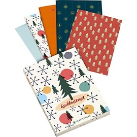 Weihnachten - Grußkartenset: 8 Klappkarten mit Kuvert, 4 farbige Motive