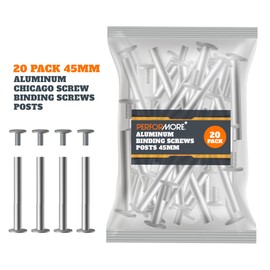 20 Pack of Silver Aluminum Screw Posts, 45mm Metal Chicago Screw Post Binding Screws for Scrapbooking, Photo Albums, Binding, Leather Screw Nail Rivet Button Solid Belt Tack Screw