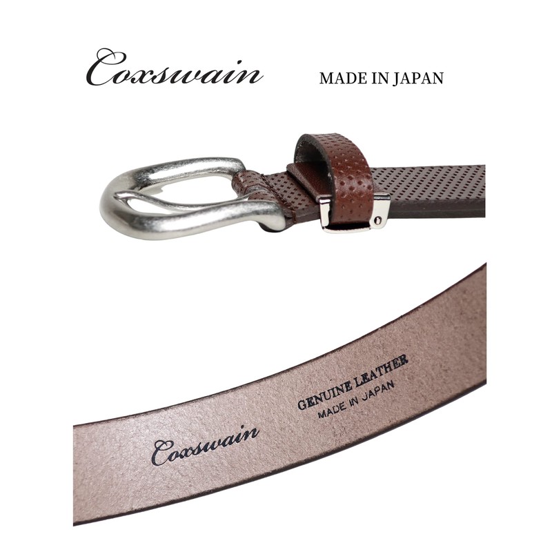 COXSWAIN CW20206-39 Men's Genuine Leather Belt, Brown, Single Piece Leather,