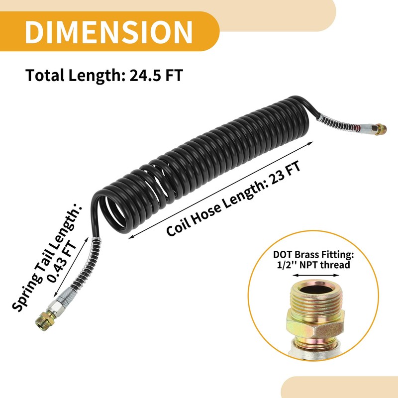 Partuto 30 Circle Air Brake Hose Oil Cooler Coiled Short