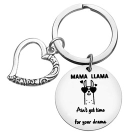 Llama Keychain Llama Gift for Women Mama Gift Mama Keychain Mothers Day Gift for Her Llama Jewelry Alpaca Gifts Animal Lover Gift Inspiring Inspired Motivational Keychains for Mom Birthday Gift
