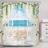 Ocean Beach Coastal Blue Sea Summer Hawaiian Bathroom Shower Curtain
