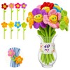 40Pcs Artificial Plush Flower Curtain Tiebacks, Bendable Stem Cutdoor Tiebacks,
