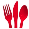 Red & Black Heavy Duty Plastic Cutlery Sets - 16