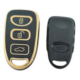 vurbemes TPU Key Fob Cover Case fit for Hyundai Accent Elantra Genesis Sonata Kia Forte Optima Rondo Sorento Spectra Key Fob (Black)