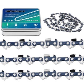 Windance 18 inch Replacement Chainsaw Chain 0.325 inch Pitch 0.058 inch Gauge 72 Drive Link Fit for Husqvarna Stihl Poulan, Heavy Duty #65 Manganese Steel Saw Chain (3 Chains)