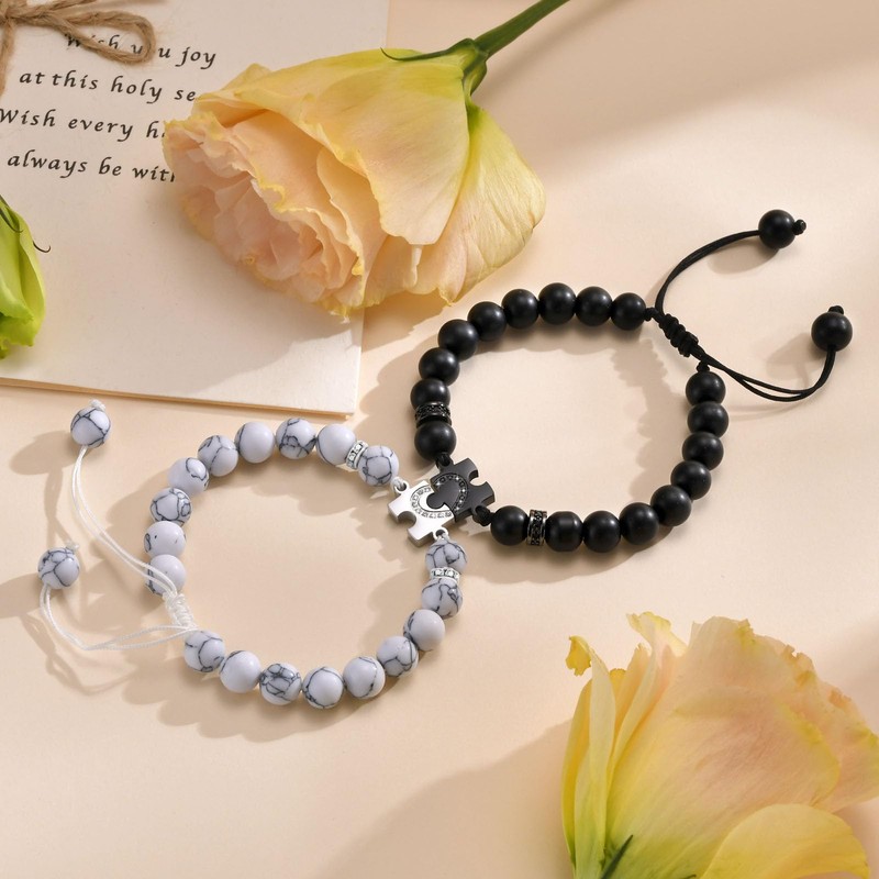 MEALGUET Puzzle Matching Bracelets for Couples