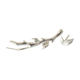 Mismatched Vine and Leaf Ear Climber Earrings in Sterling Silver
