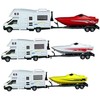 Toyland® 35cm Plastic Motorhome & Speedboat With Trailer Model Toy
