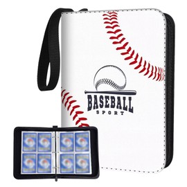 Bebomne Baseball Card Binder Holder 480 Pockets with 60 Removable Sleeves, Portable Sports Trading Cards Binder Album Collector Organizer Protectors with Zipper,Waterproof