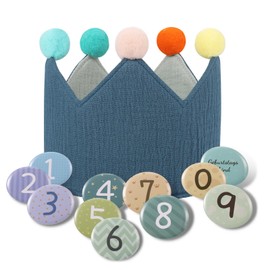 Zocipro Birthday Crown Hats for Kids, Reusable Birthday Baby Crown with 0-9 Number Replacement Decoration, Crown Party Hats, First Birthday Decorations for Boy and Girl