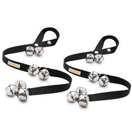 PAWBEE Dog Bell for Door Potty Training - Set of 2 Adjustable Dog Doorbell Puppy Training - 7 Extra-Loud Potty Jingle Dog Bells - Dog Door Bell for Large and Small Dogs - Extra-Strong Strap Dog Bells
