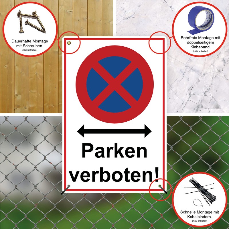 Strobo Absolutes halteverbot Parken verboten Sign, 20 x 30 cm,